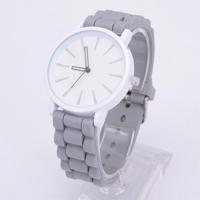 Eenvoudige stijl ronde Dial Jelly siliconen riem quartz horloge (grijs) - thumbnail