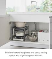 Yamazaki Keukenkast Organizer - 3 niveaus - Tower - Zwart - thumbnail