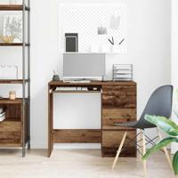 Bureau 90x45x76 cm bewerkt hout oud houtkleurig - thumbnail