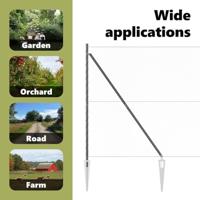 VidaXL Afrasteringspaal grijs 10 x 1,6 m (25 mm gaas) staal en pvc - thumbnail