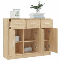 Dressoir 91x28x75 cm bewerkt hout sonoma eikenkleurig - thumbnail