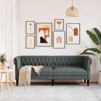 Driezitsbank Chesterfield-stijl stof donkergrijs - thumbnail
