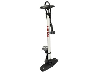 Simson fietspomp met manometer staal 61 cm wit (020601)