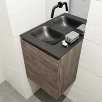 MONDIAZ OLAN 40cm toiletmeubel dark brown. LEX wastafel urban links geen kraangat - thumbnail