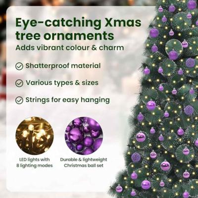 VidaXL Kunstmatige voorverlichte kerstboom met ballenset groen 180 cm