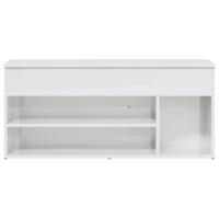 Schoenenrek 102x30,5x45 cm bewerkt hout hoogglans wit - thumbnail