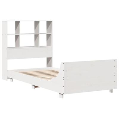 Bedframe zonder matras massief grenenhout wit 140x190 cm