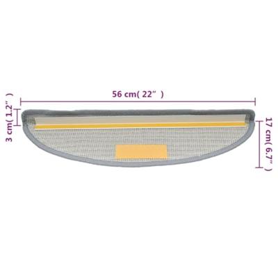 VidaXL Trapmatten 10 st 56x17x3 cm grijs halfrond VidaXL Trapmatten 10 st 56x17x3 cm grijs halfrond