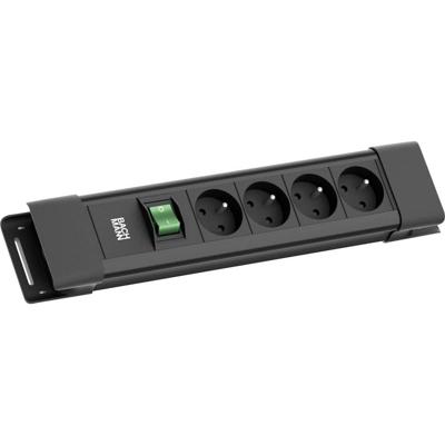 Bachmann BM005936 Stekkerdoos met schakelaar Zwart Randaarde stekker 1 stuk(s)