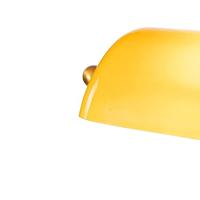 QAZQA Klassieke notaris vloerlamp brons met geel glas - Banker - thumbnail