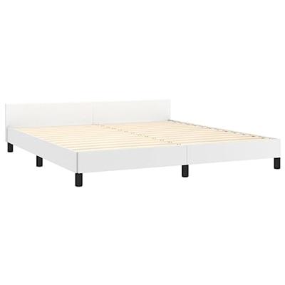 Bedframe met hoofdbord kunstleer wit 180x200 cm