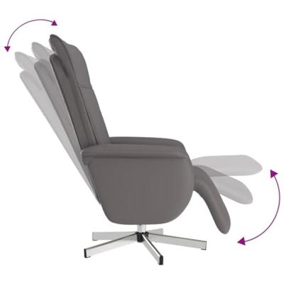 Fauteuil verstelbaar met voetensteun kunstleer grijs