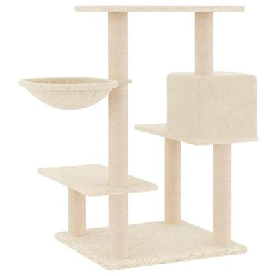 Kattenmeubel met sisal krabpalen 82,5 cm crèmekleurig - thumbnail