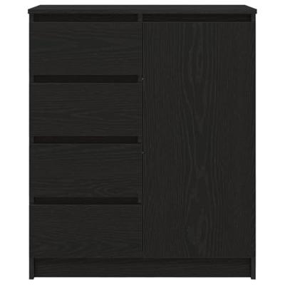 Dressoir met lades 71x35x84 cm spaanplaat zwart eikenkleurig