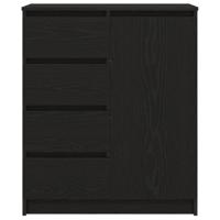 Dressoir met lades 71x35x84 cm spaanplaat zwart eikenkleurig - thumbnail