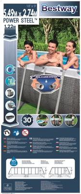 Bestway Zwembadset Power Steel rechthoekig 549x274x122 cm