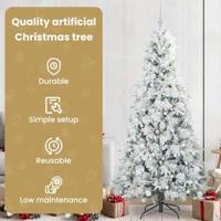 VidaXL Kunstmatige inklapbare kerstboom wit 210 cm pe en pvc - thumbnail