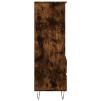 Hoge kast 40x36x110 cm bewerkt hout gerookt eiken - thumbnail