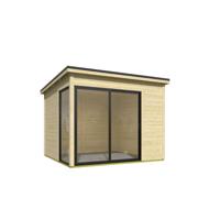 Outdoor Life Julia Tuinhuis 295x295 cm 28 mm vuren blank- Lessenaarsdak- Onbehandeld vurenhout- Outdoor Life - thumbnail