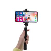 Shop4 - iPhone X Selfie Stick Bluetooth Zwart - thumbnail