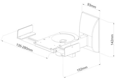 My Wall HB 5 WL Luidspreker-wandbeugel Draaibaar, Kantelbaar Wit 2 stuk(s)