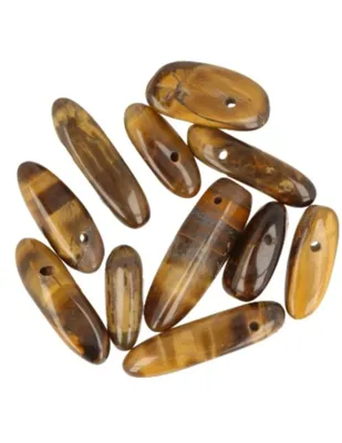 Tijgeroog Longdrop Kralen (11 stuks) Tijgeroog Longdrop Kralen (11 stuks)