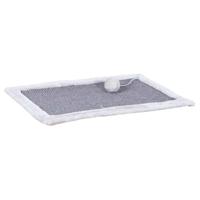 Kattenkrabmat met pluche rand, 55 × 35 cm, lichtgrijs - thumbnail