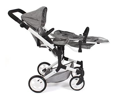 Tweeling Poppenwagen Linus Duo - Grey Jeans