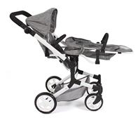 Tweeling Poppenwagen Linus Duo - Grey Jeans - thumbnail