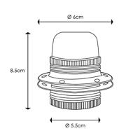 Home sweet home metalen 2-rings fitting E27 mat staal - thumbnail