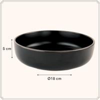 OTIX Soepborden Diepe Pasta Borden Set van 6 stuks 18cm Zwart met G... - thumbnail