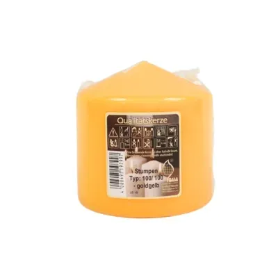 Gala stompkaars geel 10 x 10 cm | 6 stuks