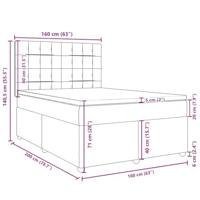 Boxspring met matras stof crèmekleurig 160x200 cm - thumbnail