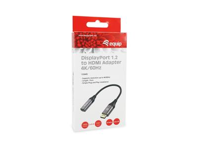 Equip 133445 video kabel adapter 0,15 m DisplayPort HDMI Zwart, Grijs
