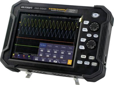 VOLTCRAFT DSO-5104H Handoscilloscoop 100 MHz 4-kanaals 1 GSa/s 40 Mpts 14 Bit Digitaal geheugen (DSO), Handapparaat 1 stuk(s)