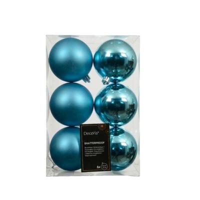 Kerstballen kunststof d8 cm blauw 6 st Decoris - Decoris Kerstballen kunststof d8 cm blauw 6 st Decoris - Decoris
