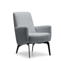 Fauteuil X-103 Lage Rug Lichtgrijs Stof - thumbnail