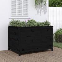 VidaXL Plantenbak verhoogd 119,5x82,5x78 cm massief grenenhout zwart - thumbnail