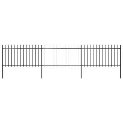 VidaXL Tuinhek met speerpunt staal 537x100 cm zwart