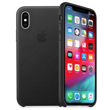 Apple Leather Case iPhone XS Max zwart