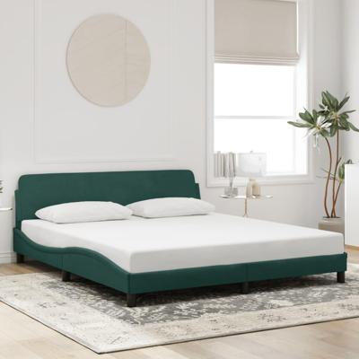 Bedframe zonder matras 180x200 cm fluweel donkergroen Bedframe zonder matras 180x200 cm fluweel donkergroen