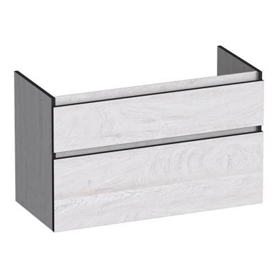 Brauer Delight Edge - Onderkast - 100 cm - met 2 Softclose Lades Greeploos en 1 Sifon Uitsparing - Forest Seashell