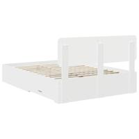 Bedframe met hoofdeinde met lade Wit 140 x 200 cm Bewerkt hout - thumbnail