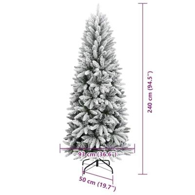 VidaXL Kunstkerstboom wit 240 cm pvc en plastic en staal en pe