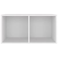 Opbergbox voor LP's 71x34x36 cm bewerkt hout wit - thumbnail