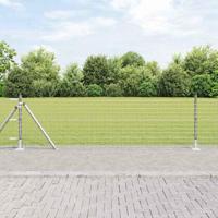 VidaXL Hek met paal zilver 0,4 x 10 m staal - thumbnail