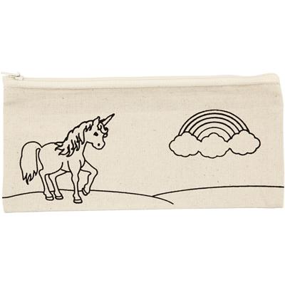 Creativ Company Etui, unicorn, afm 21x9 cm, 245 gr, licht naturel, 1 stuk