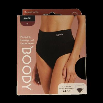 Boody Menstruatieondergoed Tailleslip Zwart Licht/Normaal Maat S