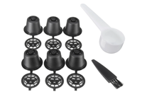 Kitchen & Home Hervulbare Koffiecups 6-pack - Inclusief Schoonmaakborsteltje & Maatcup - thumbnail
