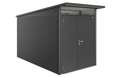 Biohort AvantGarde ECO A4 metalen berging 180x380x222 cm met dubbele deur- Lessenaarsdak- Metaal- Biohort